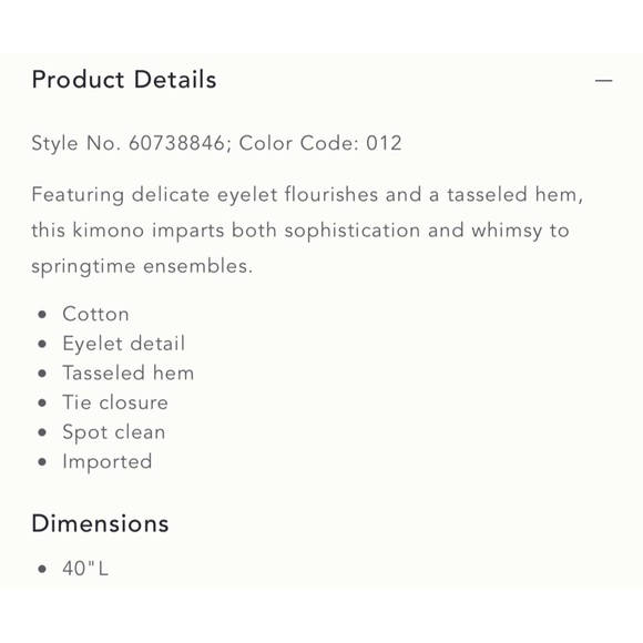 Anthropologie Tasseled Eyelet Kimono NWT (One Size Fits All) - Picture 13 of 13